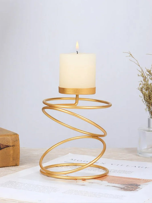 Elegant Spiral Metal Candle Holder