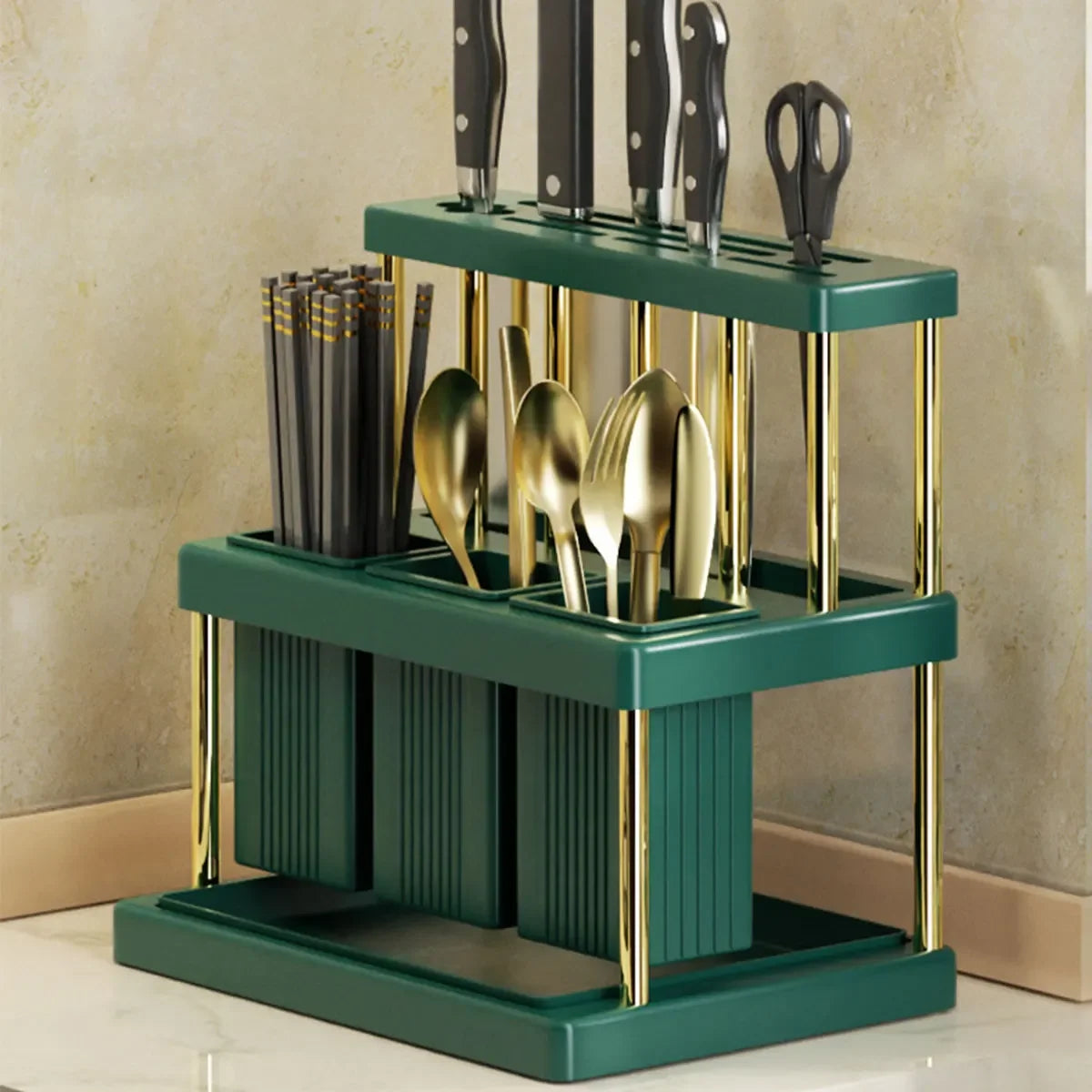 Space Saving Cutlery Draining and Storage Rack