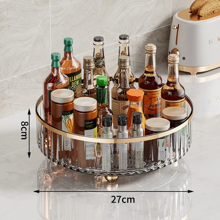 Multi-Purpose 360° Rotating Storage Tray: Kitchen, Bathroom & Living Room Organizer