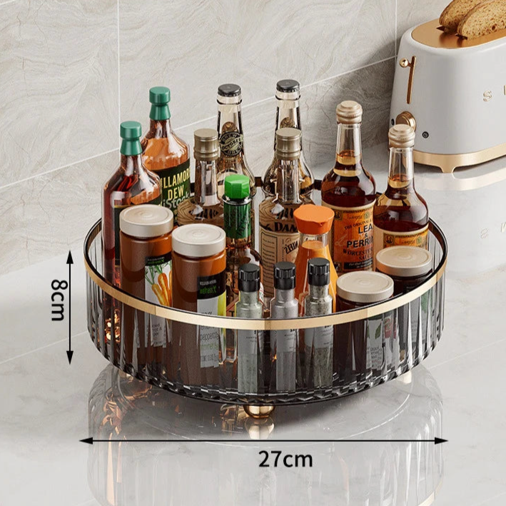 Multi-Purpose 360° Rotating Storage Tray: Kitchen, Bathroom & Living Room Organizer